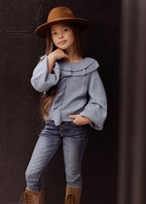 Joyfolie Anilah Sweater in Cornflower Girls Size 8 Knit Jacket Sweater