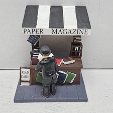 Lemax Christmas Village Accessory London Newspaper Stand Enchanted Forest Resin
