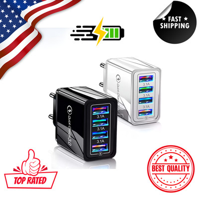 4 Port USB Wall Charger USB Fast Quick Charge QC 3.0 Plug US Lot Power Adapter