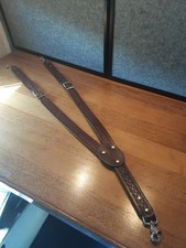 Pair of heavy-duty Y-back western leather suspenders