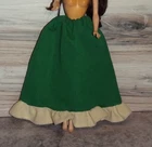 Vintage 1970s Handmade Barbie Doll Maxi Skirt Ruffle Green White B126