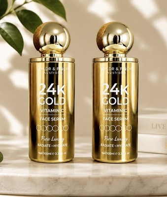 Taylor & Finch 24K Gold Vitamin C Face Serum ~ Set of 2 ~ 100ml NIB Australian 