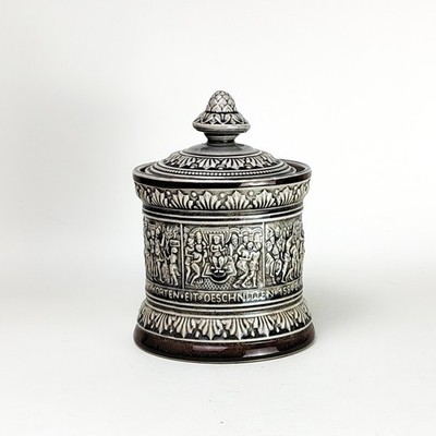 Antique Marzi Remy Stoneware Tobacco Pot Cutlery Westerwald Suzanna Germany 1584