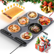 Food Warming Mat - 8S Fast Heating Electric Warming Tray with 7-Level Temperatur