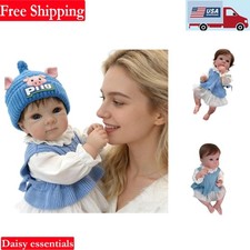 Reborn Baby Doll Silicone Full Body Girl 18 Inch Lifelike Newborn Toy with Ac...