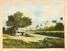 Original Art Oil Painting Cuban Landscape Cuba Y VAZQUEZ DIVAL