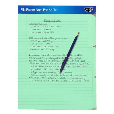 Find It File Folder Notepad - Pack of 12-9.5 x 12.5 Inch Notebook Organizer F...