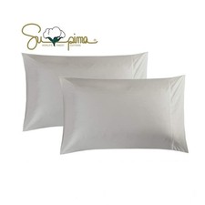 100 Supima Cotton 600 Thread Count Queen Pillowcase Set of 2, Luxury Hotel P...