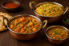 Traditional Indian Copper Kadai Curry Balti Serving Dish Bowl Handmade Set