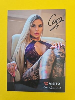 CORA DIAMOND AUTOGRAMM SIGNIERT AUTOGRAPH SIGNED Autogrammkarte Erotik MODEL