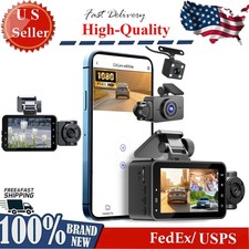 Full HD 1080P WiFi Car Dash Cam W/ 32G MMC Card Three Channel Front Rear