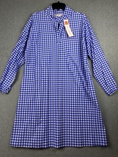 Jude Connally Dress Womens Large Blue White Gingham Shift Florence Jude Cloth