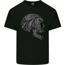Mandala Skull Gothic Biker Motorbike Mens Cotton T-Shirt Tee Top S-5XL
