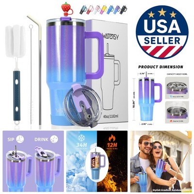 Durable 40 oz Stainless Steel Tumbler - Keep Drinks Cold for 34 Hours!