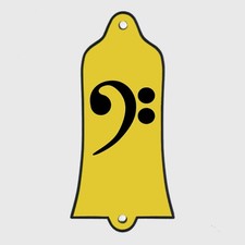 GUITAR TRUSS ROD COVER Engraved Etched - Fit USA GIBSON - BASS CLEF Music YELLOW