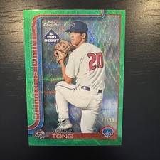 2025 Topps Pro Debut Jonah Tong Green Wave /99 Green Wave Refractor Mets