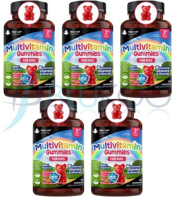 New Leaf Products Kinder Multivitamin Gummis zuckerfrei - 60 Gummis (5er Pack)