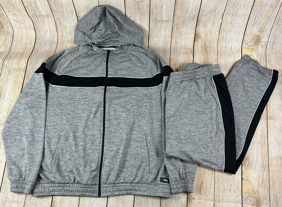 Mens MSX By Michael Strahan Grey Black Track Suit Jacket