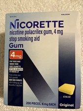 Nicorette Nicotine Gum Stop Smoking Aid 4mg, Original Flavor 200 Count-Exp 08/27
