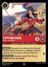 x1 Captain Hook - Master Swordsman - 105/204 - Rare Lorcana DLC03 Into the Inkla