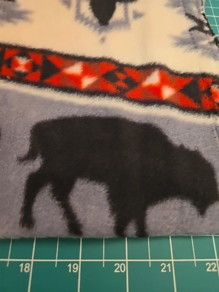 Aztec Buffalo Longhorn Native American Fleece 1.5 Yard X 60" PRECUT  Fabric DIY  - Image 2 of 4