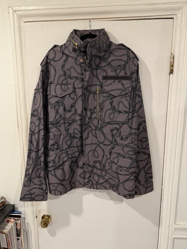 10.Deep 10DEEP Rope Chain Print Military Field Jacket Gray XL Streetwear
