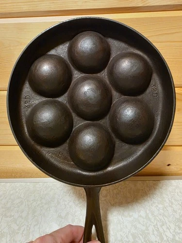 Vintage Lodge Cast Iron Aebleskiver Pan Cast Iron Cookware Made in USA 32D H