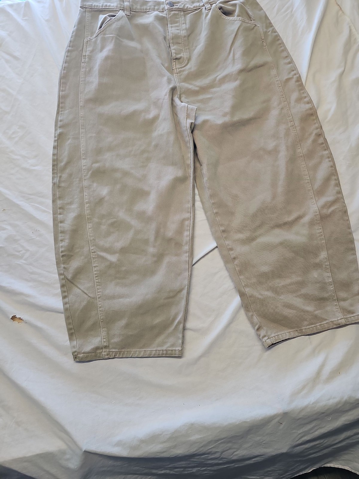 Primark Denim Co. Wide-Leg Sand Chino Trousers uk20 PP1052 image 3