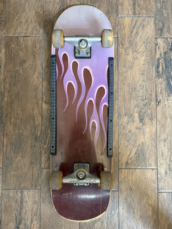 2000 Old School Powell Purple Flame Complete Skateboard Indys 60mm  9”x33”