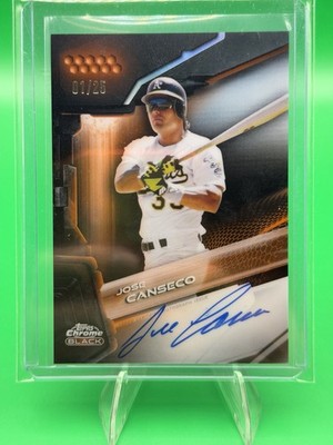2026 Topps Chrome Black Baseball Jose Canseco Orange Refractor /25 Auto CBA-JCA