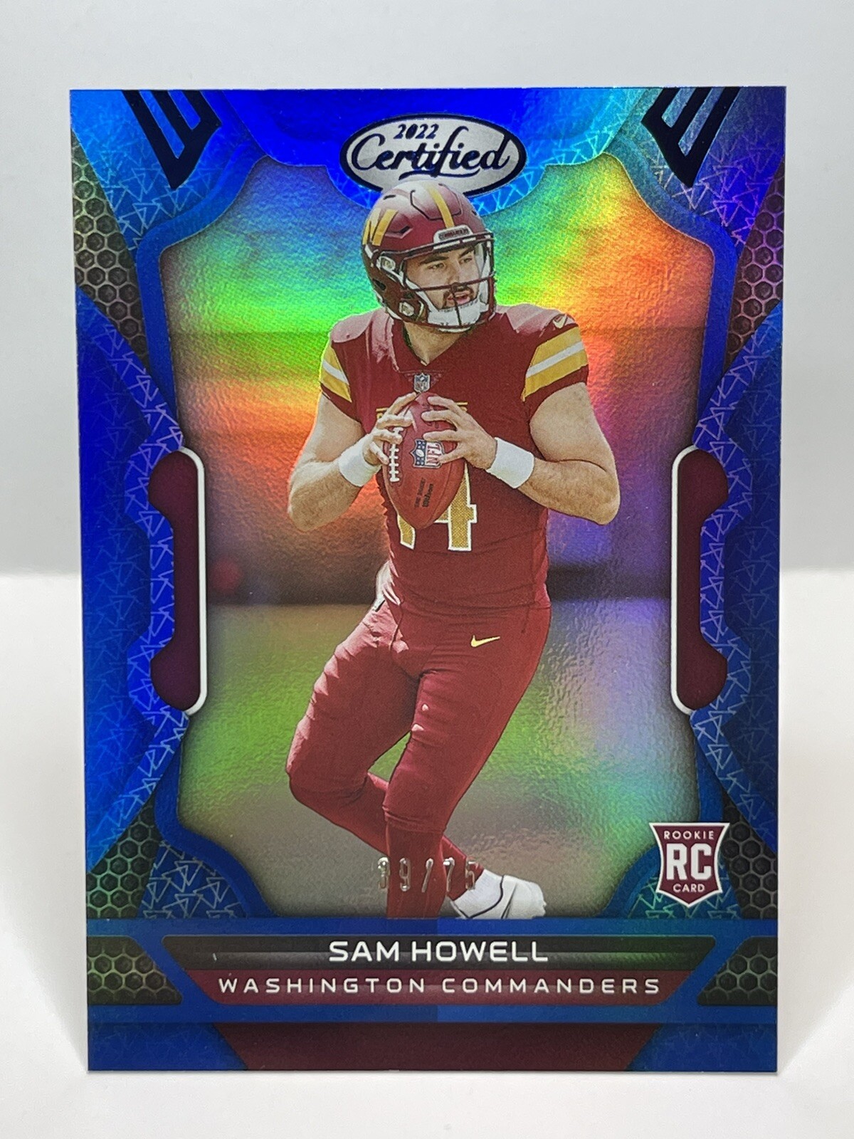 2022 Certified Sam Howell Rookie RC Mirror Blue 39/75 #106 Commanders