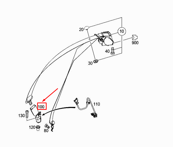 NOUVELLE BOUCLE DE CEINTURE DE SÉCURITÉ ARRIÈRE MERCEDES-BENZ E COUPÉ C207