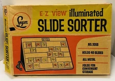 Vintage Logan E-Z View Illuminated Photo Slide Sorter No. 1055  Holds 40 Slides