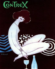 POSTER CONTREX FRENCH MINERAL WATER STYLIZED SLIM GIRL VINTAGE REPRO FREE S/H
