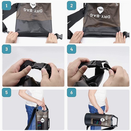 20L Waterproof Dry Bag for Rafting, Boating, Camping W/ Waist Pack or Phone Case - Picture 6 of 13