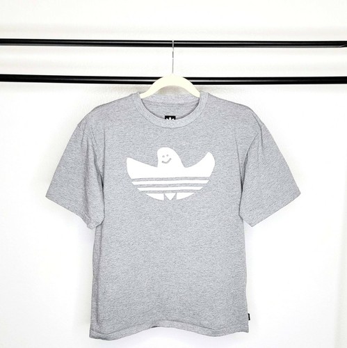Adidas Originals Unisex Gray w/ White Adidas Ghost Logo Graphic T-Shirt SZ  M | eBay
