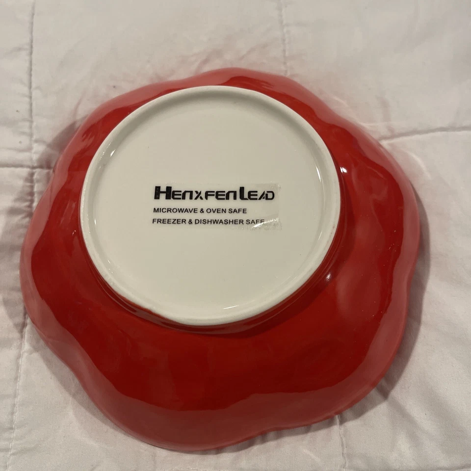 Cuencos de plomo Henxfen brillantes coloridos de cerámica roja mexicana pasta grande bohemia 27 oz Foto 2 de 4