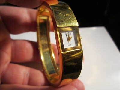 ANNE KLEIN HEAVY BANGLE WATCH SWISS MADE NEEDS NEW BATTERY TO RUN FITS 7'' GW-22B