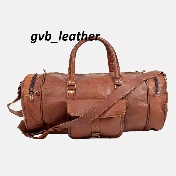 Leather Duffle Bag, Men's Genuine Overnight Travel