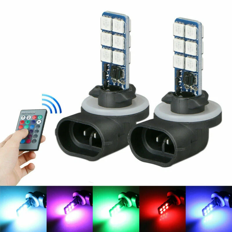 2 piezas 881 5050 Colorido LED RGB Faro Coche Faros Antiniebla Lámpara Accesorios Foto 4 de 4
