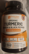 Organic Turmeric Curcumin Complex 1400mg 120 Caps Joint Support Ginger/Bioperin