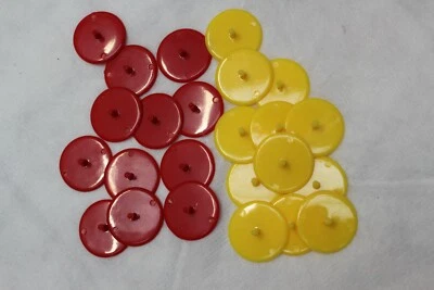 NOT BRANDED Clearance Schnäppchen 24 x große Kunststoff Golfball Marker leicht zu sehen 25 mm rot/gelb