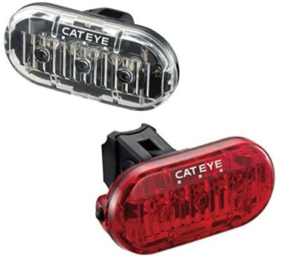 UK CatEye Black Omni Road Bike Light Set Cateye Triple LED Front