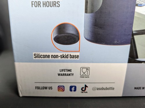 NIB Asobu Mini Jug (2 Pack) -Vacuum Insulated- 33oz / 1L Straw Included Blue Wht - Picture 7 of 7