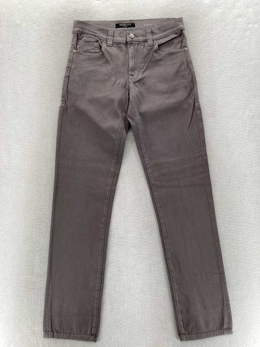 Fidelity Denim Torino Jeans Mens 29x34 Slim Fit Charcoal Gray
