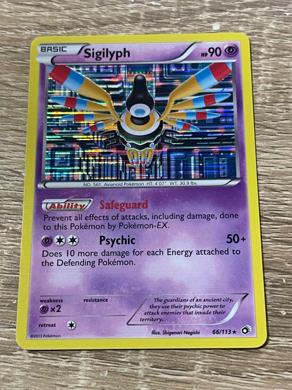 Pokémon TCG Sigilyph Legendary Treasures 66/113 Holo Holo Rare