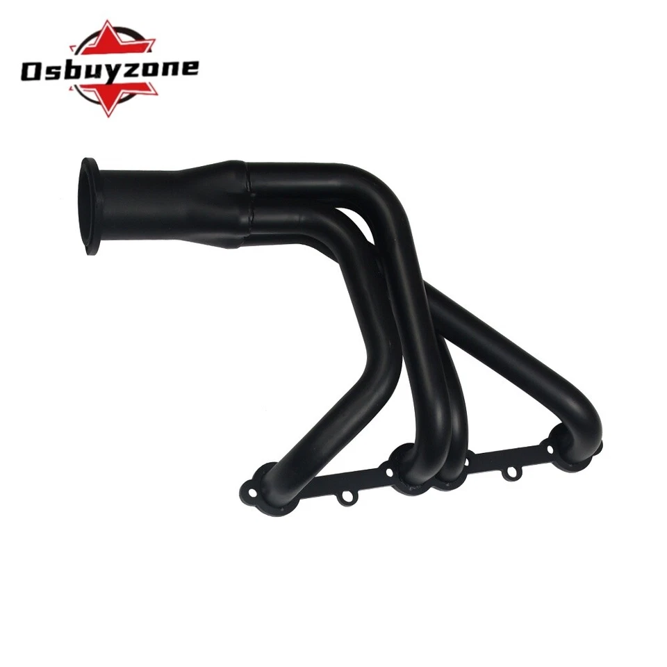 Par de cabeçalhos de tubo longo para 1963-1974 SBC Chevrolet Corvette 350 327 396 V8 preto - Imagem 2 de 4