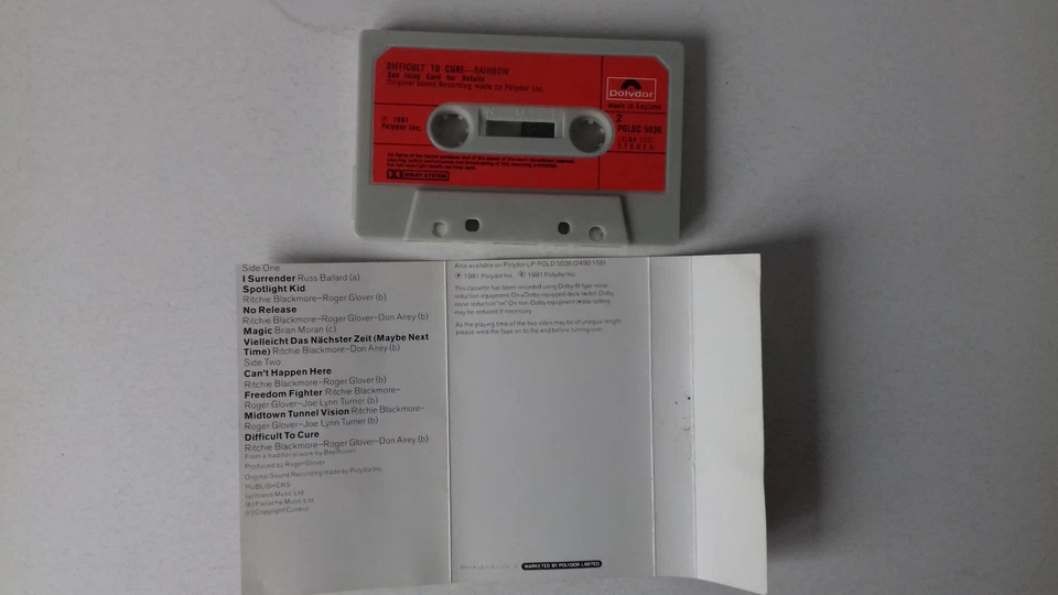 RAINBOW DIFFICULT TO CURE CASSETTE TAPE ***PAPER LABELS*** - Image 4 of 4