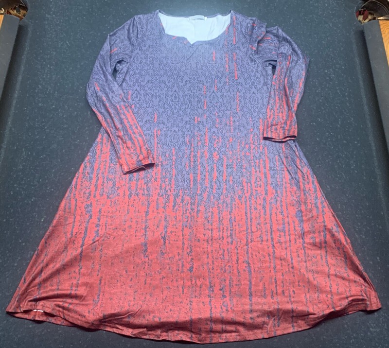 MISSLOOK Womens Top Gray Red 3/4 Sleeve Size XL NEW!