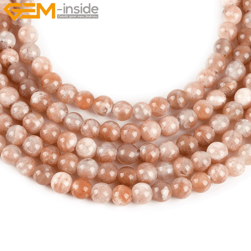 Natural Sunstone Round Loose Beads 15" Big Hole Stone Beads Jewelry Making Craft - Picture 17 of 34